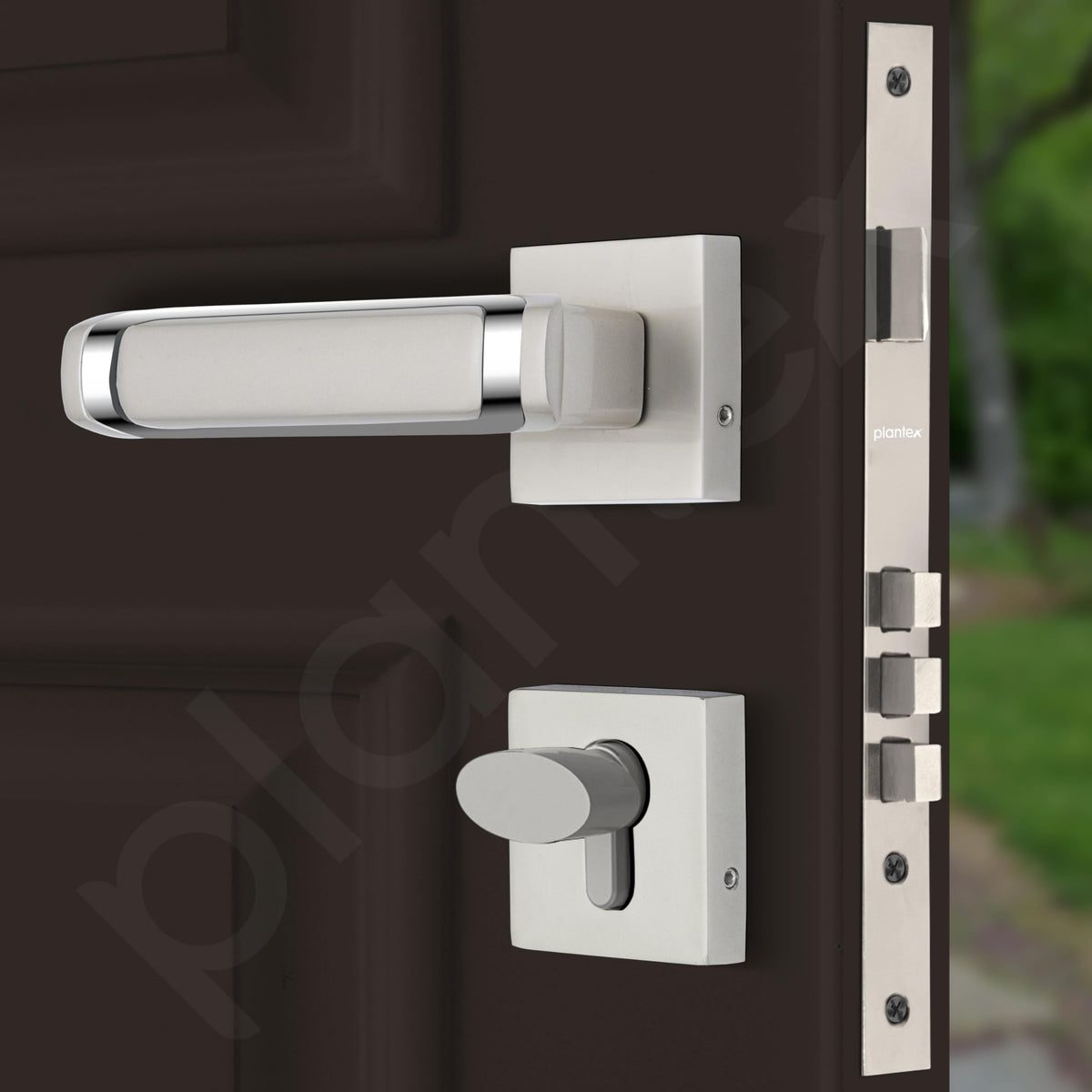 Plantex Mortise Door Lock for Home/Main Door Lock Set with 3 Years of Warranty/Mortice Lock for Door with Brass Lock Body & Cylinder (7127, Satin White & Chrome)-6