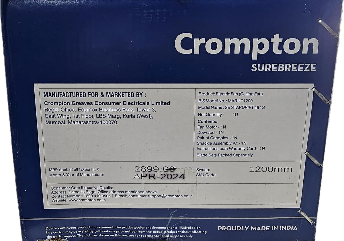 Crompton Superbreeze Stardrift 1200 Mm Ceiling Fan 1 Star (brown)-4