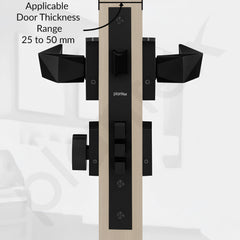 Plantex Main Door Lock Set/Door Handle Lock/Mortise Door Lock for Home with 3 Years of Warranty (7129, Z-Black)-3