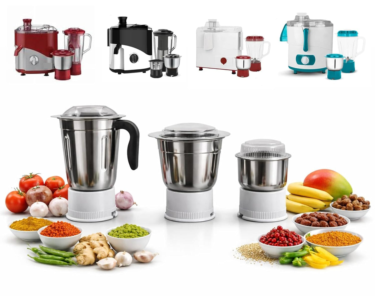400ML & 1 Litre nd 1000ML Juicer Mixer Jar Set with White Socket | Compatible with Maharaja Whiteline (Selected Models Only) | Not Universal Fit | Check Before Order
