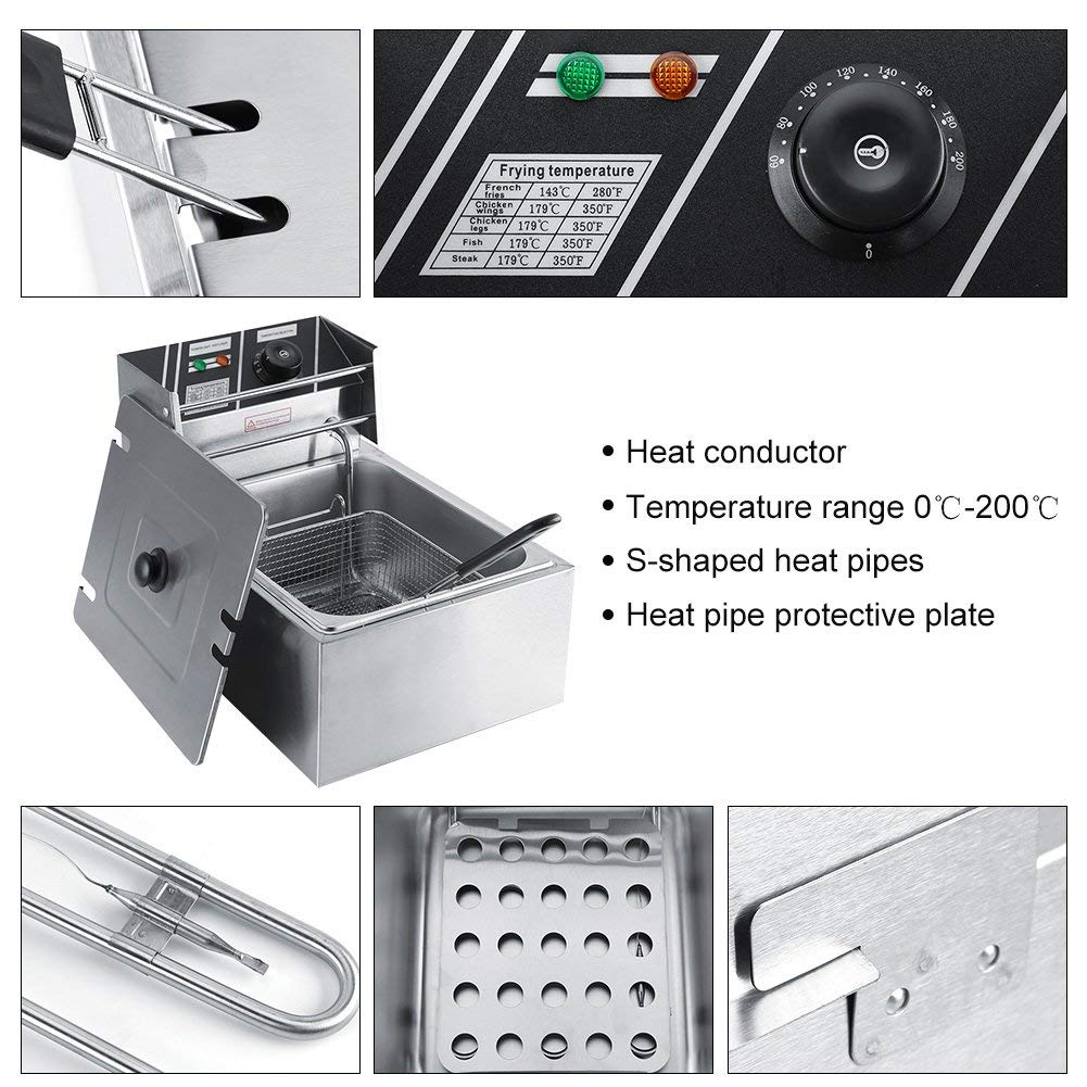 FROTH & FLAVOR Deep Fat Fryer 6 Litre with Copper Heating Element