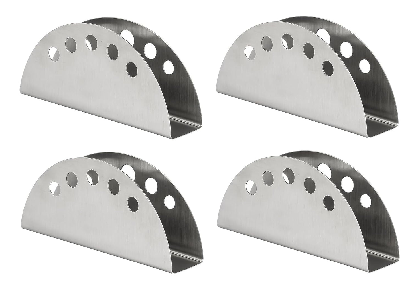 Dynore Stainless Steel Round Hole Shaped Napkin Holder/Tissue Holder- Set of 4