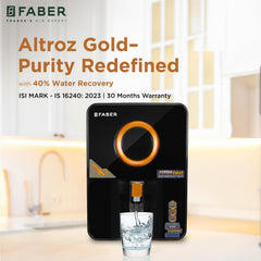 Faber Altroz Gold 10-Stage RO Water Purifier| 10L Tank| 40% Water Savings| RO+ UV+ UF+ ALKALINE+ COPPER+ ZINC | 30 Month