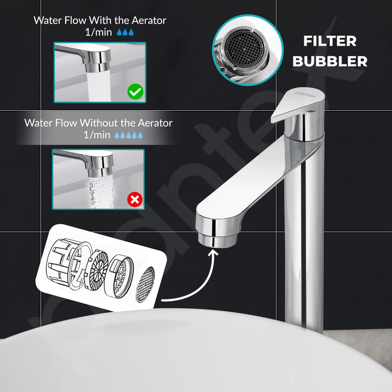 Plantex Pure Brass Pillar Tap for Wash Basin with Water Saving Nozzle/High Neck Wash Basin Tap/Pillar Cocke for Basin with 7 Year Warranty- (PAC-1804-Mirror Chrome)-6