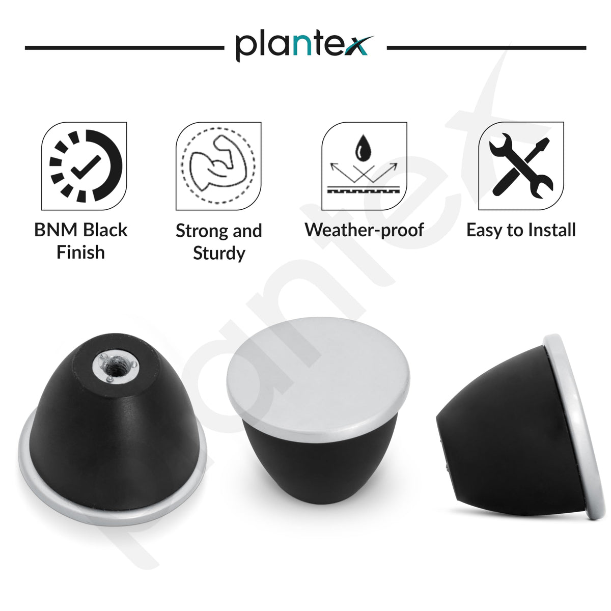 Plantex Heavy Duty Knob for Drawer/Cabinet/Pull and Push for Drawer Home/Office Pack of 2 (Black Nickel Matt)-4