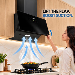 Faber 90cm 1400 m³/hr Vertical Wall Mounted Chimney|Filterless|Two Way Suction|Auto Clean|8 Yrs on Motor & 2 Yrs Compreh
