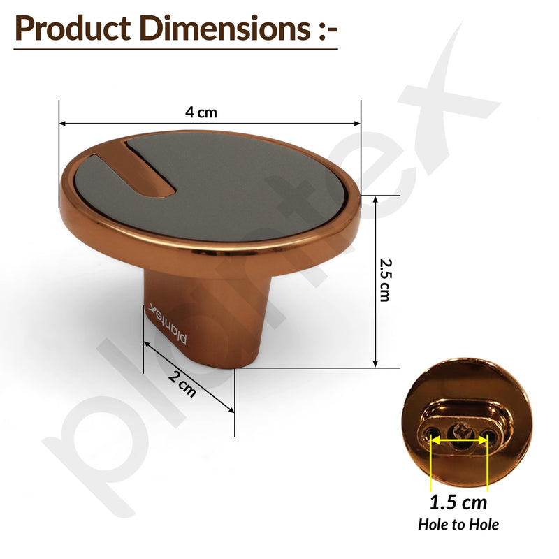 Plantex Knobs for Drawers/Drawer Knobs/Round Knob for Cabinets/Pull-Push Knob for Kitchen/Bedroom/Drawer - Pack of 1 (SH-433, Rose Gold & Grey)-2