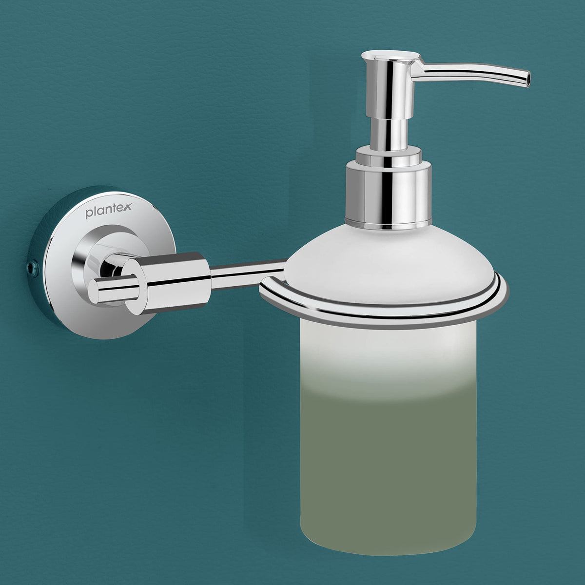 Plantex 304 Grade Stainless Steel Washroom Set of 2 - Toilet Paper Holder/Stand/Liquid Soap Dispenser - Daizy (Chrome)-4