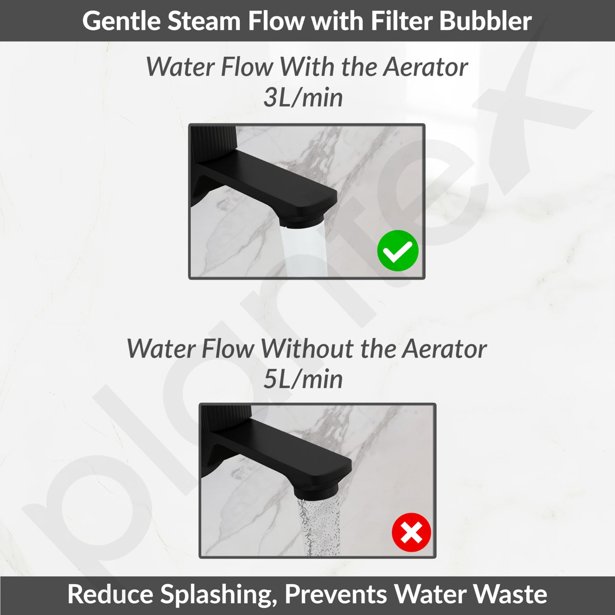 Plantex Single Knob Long Body Bib Tap for Bathroom with Water Saving Aerator/Tap for Wash Basin with Brass Spindle/Wall Mount Bib Tap with Wall Flange and Teflon Tape (Black)-6