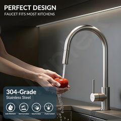 Plantex Pull-Down Kitchen Sink Tap/304 Stainless Steel Sink Tap for Kitchen Basin with 360? Swivel Spout/Kitchen Sink Faucet- (1062, Matt)-2