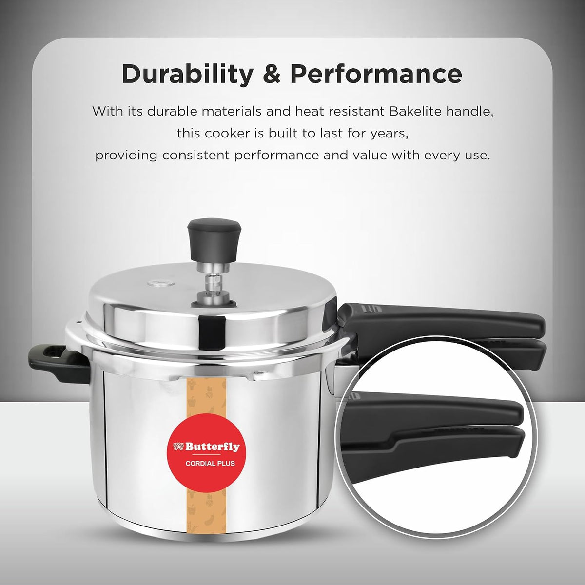 Butterfly Cordial Plus 2L, 3L & 5L SS Pressure Cooker Combo | Stainless Steel | Induction & Gas Stove Compatible| ISI Certified| Triple Safety System| Silver