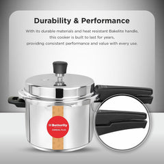 Butterfly Cordial Plus 2L, 3L & 5L SS Pressure Cooker Combo | Stainless Steel | Induction & Gas Stove Compatible| ISI Certified| Triple Safety System| Silver