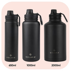 SOLARA Insulated Water Bottle 650ml, Hot Water Bottle, Thermosteel Water Bottles for Travel, Home, Office, School, Gym, Adults, Water Bottle Hot and Cold, Sipper Bottle, Dark Intentions