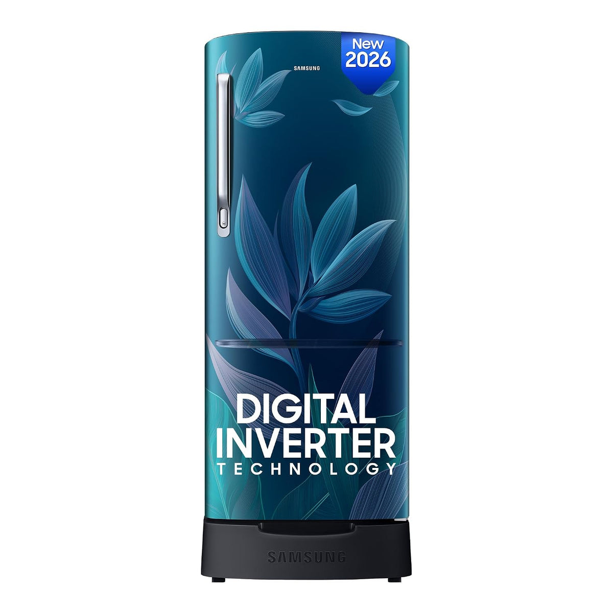 Samsung 183 L, 4 Star, Digital Inverter, Direct-Cool Single Door Refrigerator (RR20H28249U/NL, Paradise Bloom Blue, Base Stand Drawer, Single Touch)