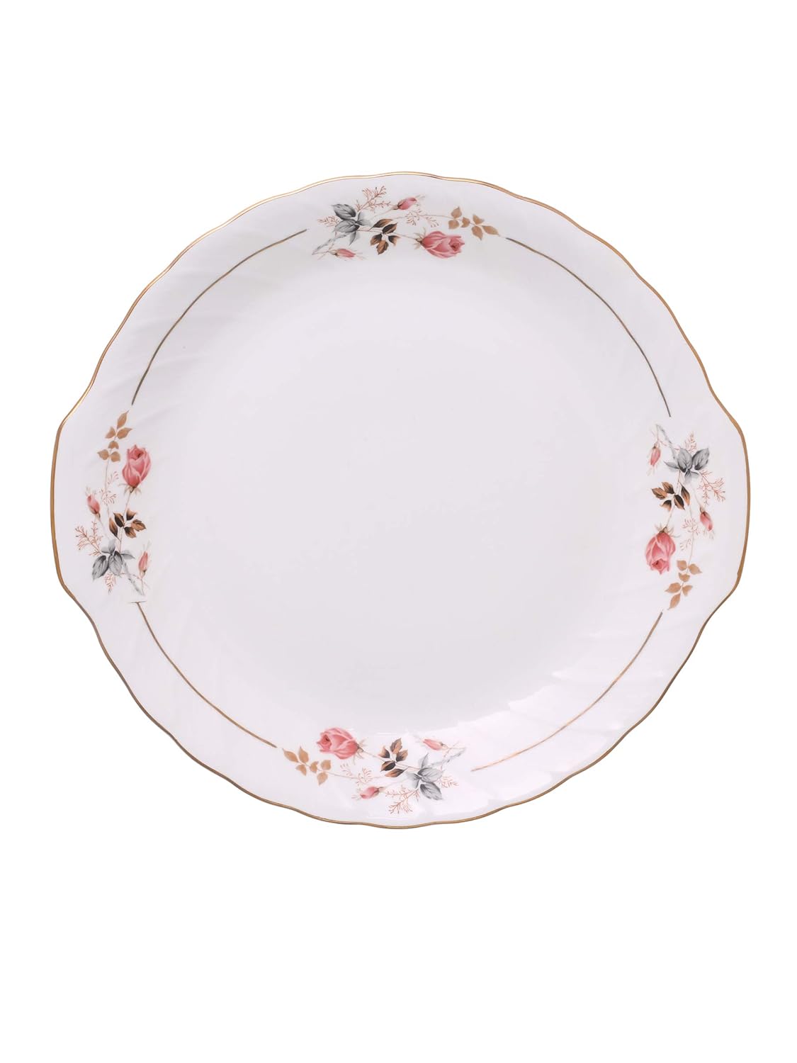 Clay Craft Fine Ceramic Floral Gold Line Design Dinner Set 40 Pieces, (MW-182), for Family of 6, Dinner Set Ceramic, Crockery Set, Dining Set for Dinner, Plates and Bowls Set, Crockery Set for Gift