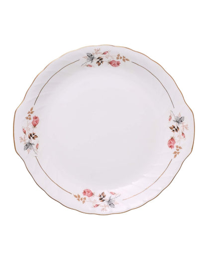 Clay Craft Fine Ceramic Floral Gold Line Design Dinner Set 40 Pieces, (MW-182), for Family of 6, Dinner Set Ceramic, Crockery Set, Dining Set for Dinner, Plates and Bowls Set, Crockery Set for Gift