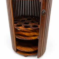 Modern Bottle-Shaped Sheesham Wood Bar Cabinet with Door
