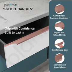 Plantex Profile Handle for Kitchen Cabinet/24 Inch Aluminium Drawer Profile Handle/Wardrobe Pull Handle for Home/Office/Hotel - Pack of 5 (Rose Gold) (Model APS-PF-1003)-2