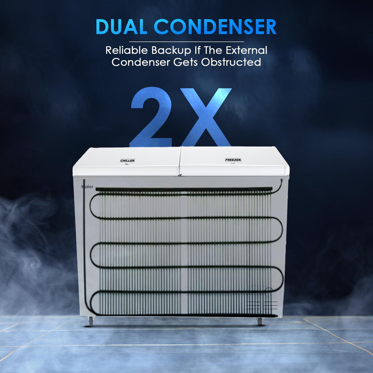 Haier HFC-325CM5, Double Door Combo Freezer (Half Cooler & Half Freezer Combo), Freeze & Chill together, Dual Condenser, Metal liner & 4 Years-6