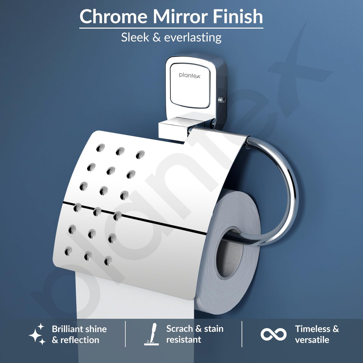 Plantex Toilet Paper Holder for Bathroom/304 Grade Stainless Steel Tissue Paper Roll Holder/Bathroom Accessories - Pack of 1 (Hexa, Chrome)-5