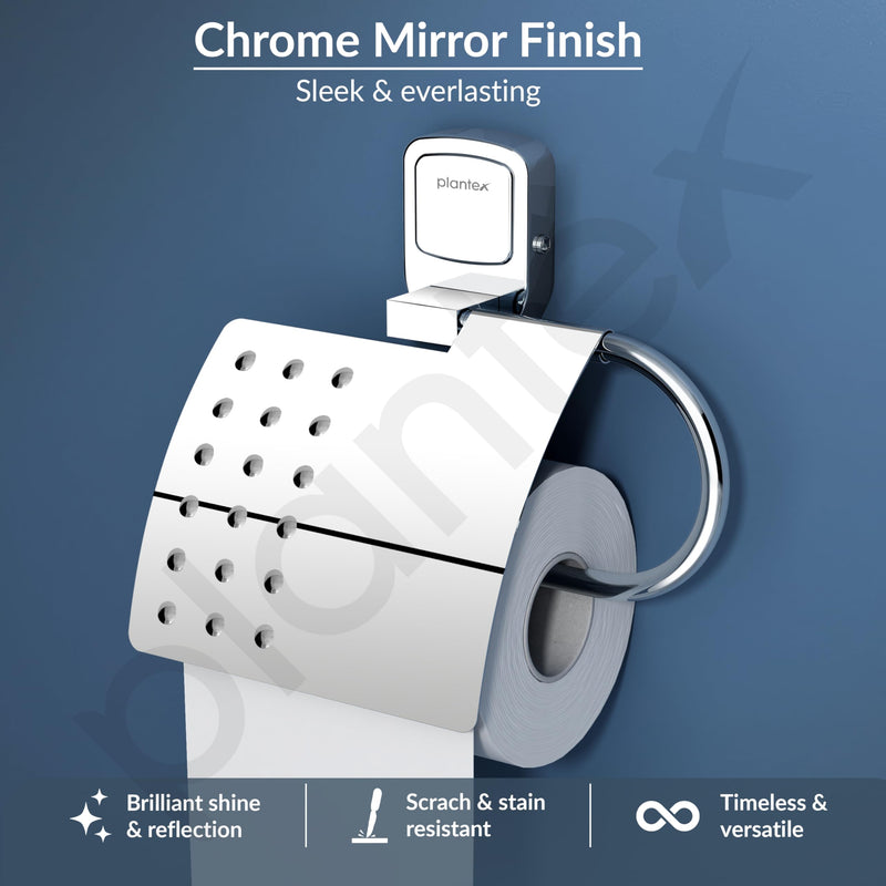 Plantex Toilet Paper Holder for Bathroom/304 Grade Stainless Steel Tissue Paper Roll Holder/Bathroom Accessories - Pack of 1 (Hexa, Chrome)-5
