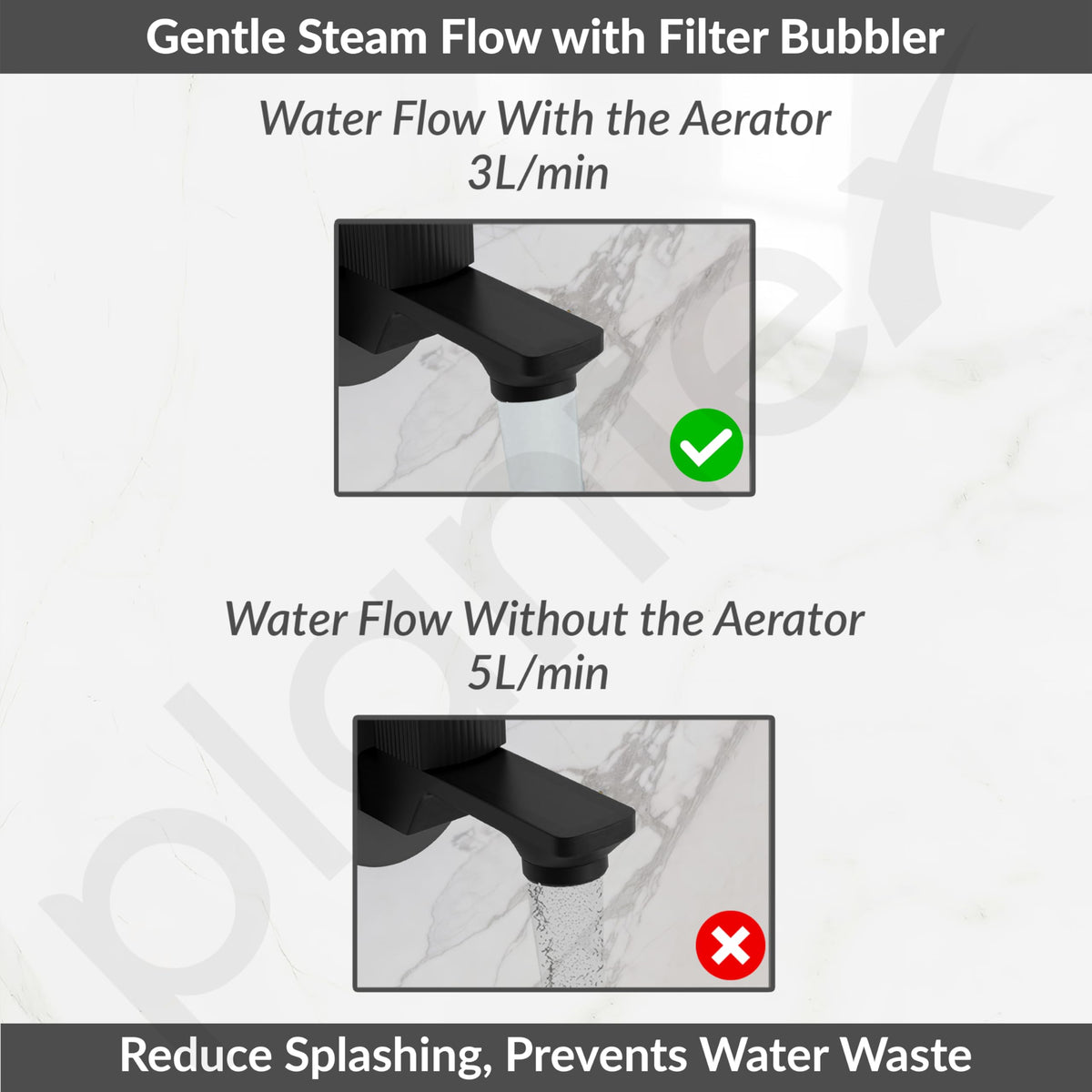 Plantex Single Knob Water Tap for Bathroom with Water-Saving Aerator/Wall Mount Bib Cock with Wall Flange and Teflon Tape/Brass Spindle Bib Tap for Home (Black)-6