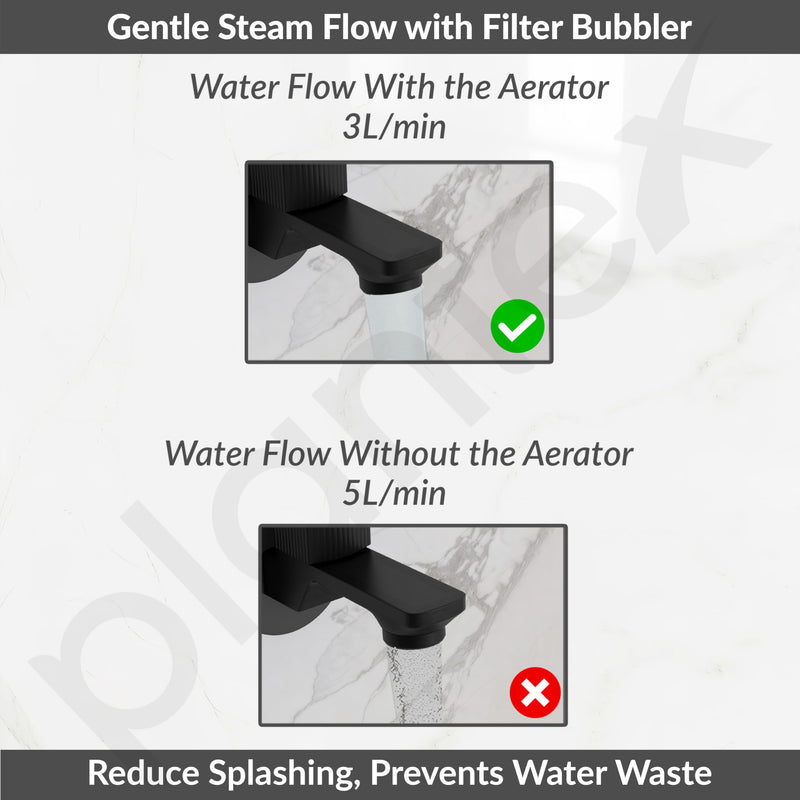 Plantex Single Knob Water Tap for Bathroom with Water-Saving Aerator/Wall Mount Bib Cock with Wall Flange and Teflon Tape/Brass Spindle Bib Tap for Home (Black)-6