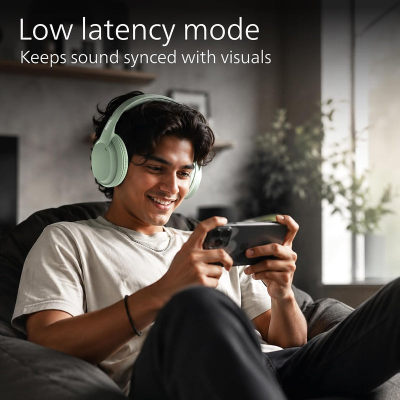 Philips TAH4050 Wireless Bluetooth Headphones with Mic, 40mm Dynamic Drivers, Bluetooth 6.0 (TAH4050-GR)