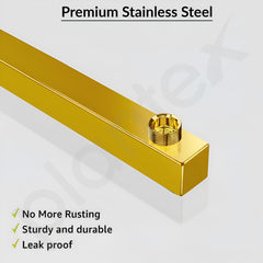 Plantex 18-Inch Shower Arm for Overhead Shower/Stainless Steel Shower Pipe/Wall Mount Bathroom Fitting with 1⁄2-Inch Thread - Pack of 1 (Gold)-3