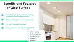 Philips LED Glow Surface Downlight Metal Body, Trim Less Sleek and Energy-efficient Surface Mount Light (B0FLQ6YQ7Y)