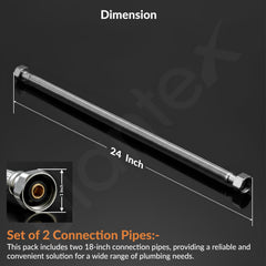 Plantex Stainless Steel Leak Proof Geyser Connection Pipe | 24 Inch Hot & Cold Water Geyser Pipe | Set of 2 | G1/2 Thread | Connection Pipe for Water Heater, Mixer & Sink | Chrome(pk-2)-4