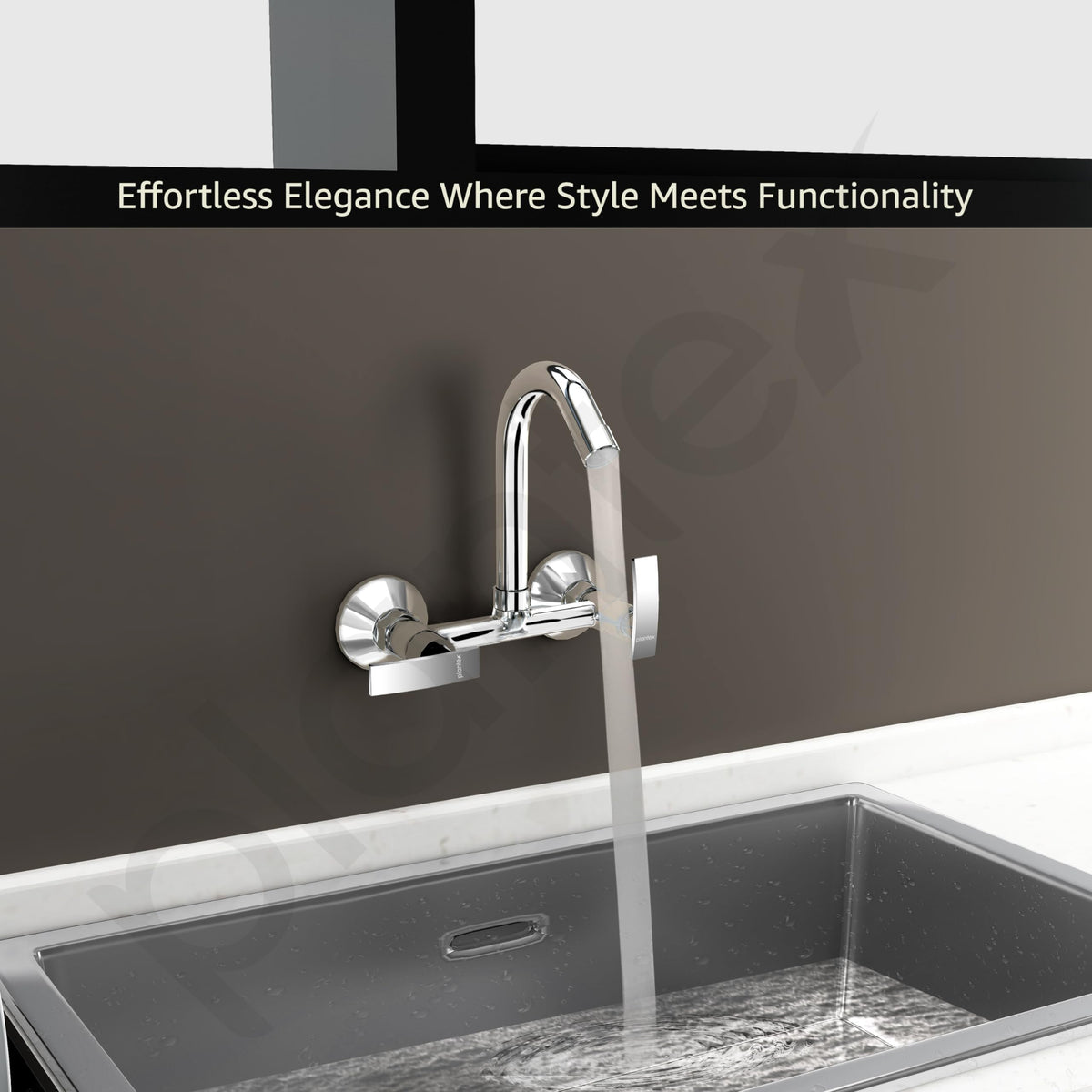 Plantex Sink Mixer Tap Hot and Cold/Mixer Tap for Kitchen Sink with Brass Spindle/Kitchen Sink Faucet with Wall Flange and Teflon Tape (Samar-Chrome)-6