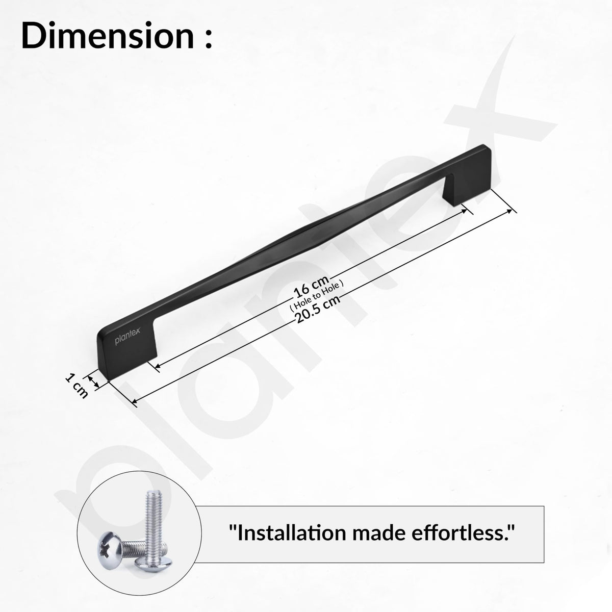 Plantex Cabinet Handle/160mm Handle for Drawer/Wardrobe/Kitchen Handle/Pull-Push Handle for Home/Office - Pack of 1 (Black) (Model APS-PH-104)-2