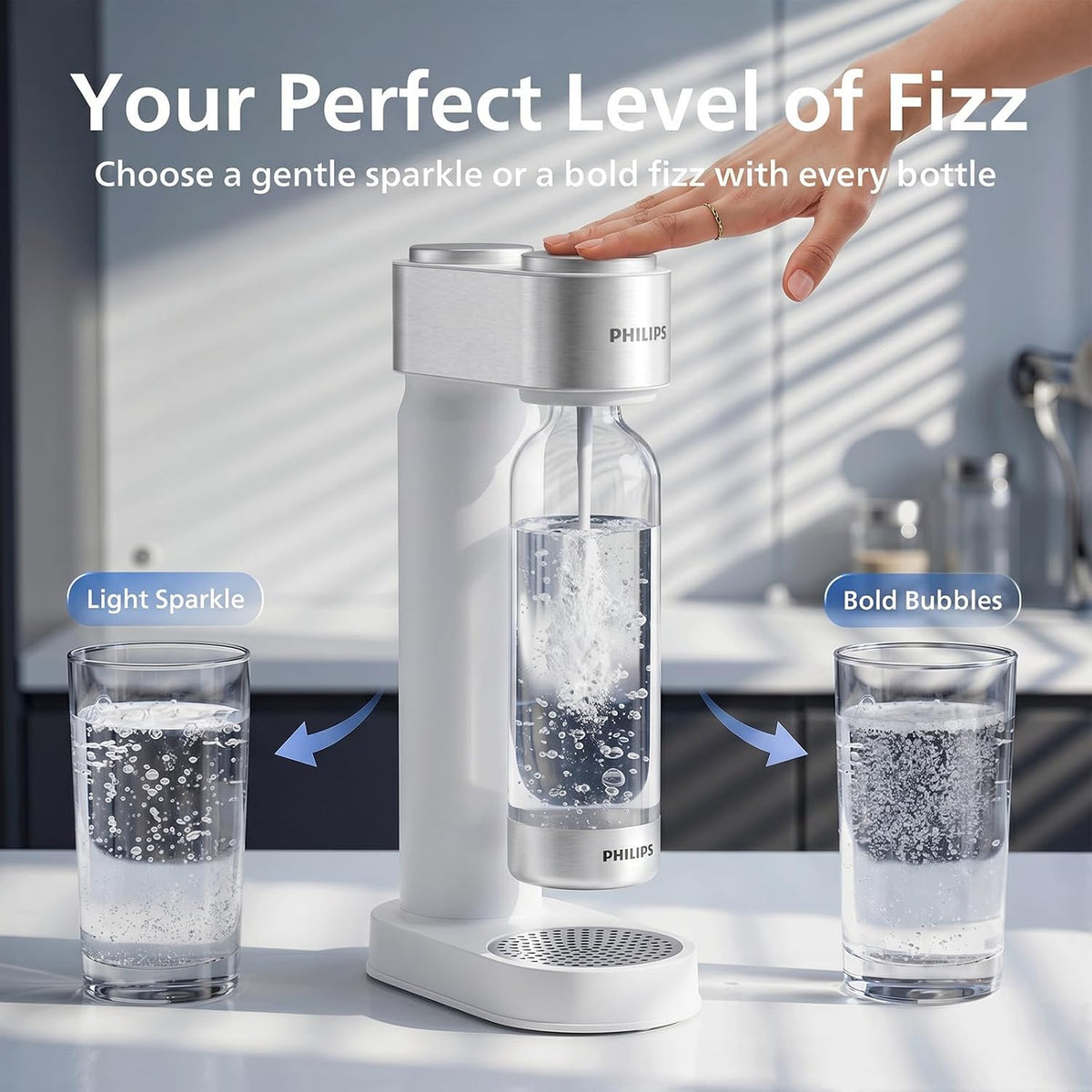 Philips Sparkling Water Maker, Soda Streaming Machine with Quick Twist Bottle (ADD4902WHOQ/37)