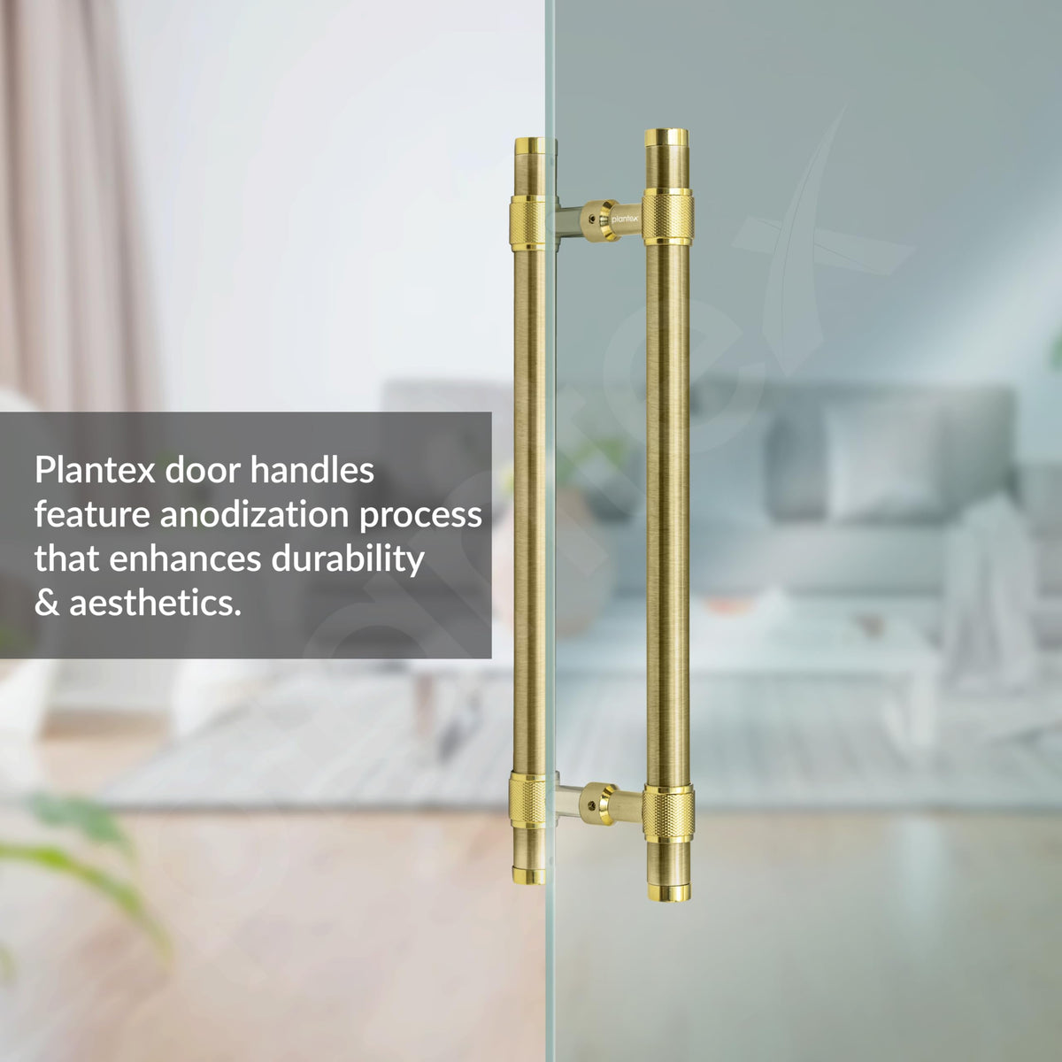 Plantex 12 Inch Main Door Handle/304 Grade Stainless Steel Handle for Door/Pull-Push Handle for Home/Office/3 Years Warranty Pack of 1 (APS-150, Brass Antique & PVD Gold)-4