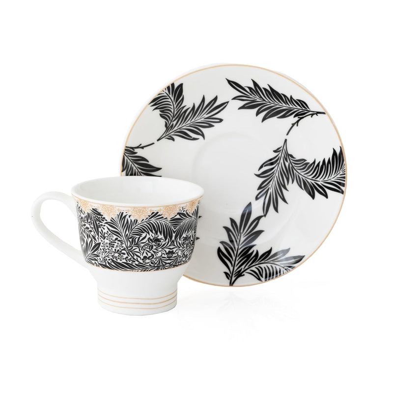 Clay Craft Fine Ceramic Tea Set of 15-1 Tea Pot with Lid +6 Cups+6 Saucers +1 Milk Pot + 1 Sugar Pot (Classic Super S311)