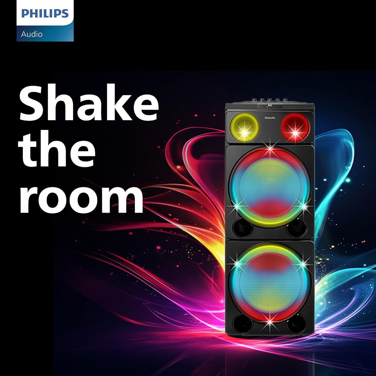Philips TAX5509 Wireless Bluetooth Party Speaker with Free Mic, 260W Output, Powerful Bass