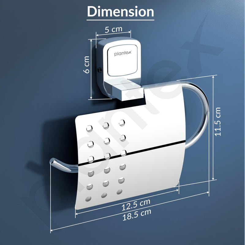Plantex Toilet Paper Holder for Bathroom/304 Grade Stainless Steel Tissue Paper Roll Holder/Bathroom Accessories - Pack of 1 (Hexa, Chrome)-4
