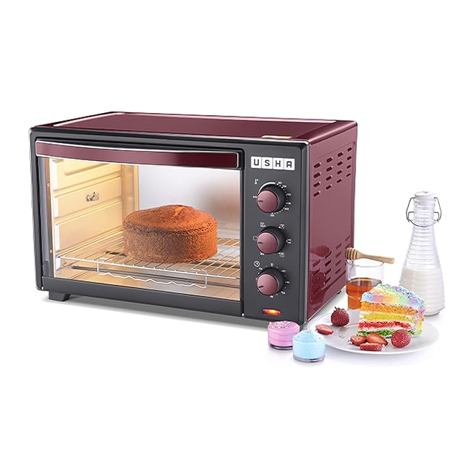 Usha 3635RC 35L Oven Toaster Grill with Rotisserie and Convection for 360 degree even cooking, 1600