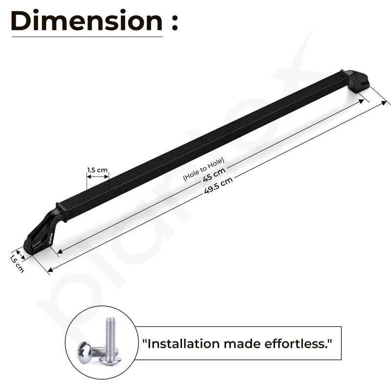 Plantex Aluminium Cabinet Handle/450mm Wardrobe Handle for Home/Cupboard Door Pull-Push Handles for Office - Pack of 1 (Black)-2