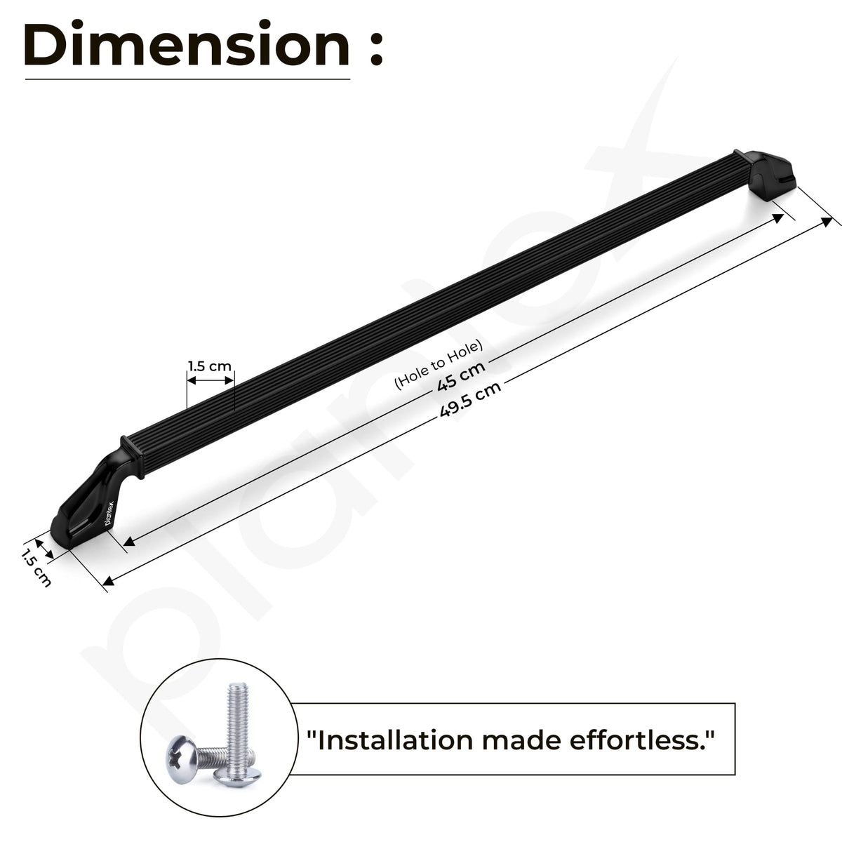 Plantex Aluminium Cabinet Handle/450mm Wardrobe Handle for Home/Cupboard Door Pull-Push Handles for Office - Pack of 2 (Black)-2