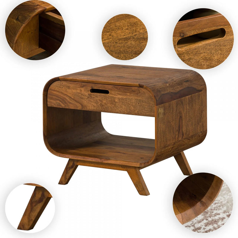 Marwar Solid Sheesham Wood Small coffee Table with Open Storage