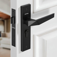 Plantex Heavy-Duty Door Lock Handle Set/6-Lever Lock Mechanism with 3 Years of Warranty/Mortise Lock with 3 Keys, Brass Lock Body & Cylinder - (Z-Black)-1