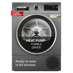 Bosch 9 kg Front Load Fully-Automatic Heat Pump Tumble Dryer, 100% Drying, 5 Drying Options, Reduces 99.9% Allergens, Re