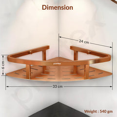 Plantex Corner Shelf for Bathroom Wall/304 Grade Stainless Steel Bathroom Corner Shelf Rack/Bathroom Shelf Organizer/Multipurpose Bathroom Accessories Set -Pack of 2 (PVD Rose Gold,9x9 Inches)-4