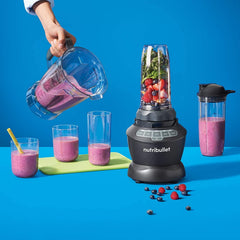 Nutribullet 1200W Combo Blender, USA #1 Mixer, Grinder, Smoothie Maker, Food Processor, "The Original Nutribullet", 3 Unbreakable Jars, 1.8L Extra Large Pitcher & Tamper, 2yrs warranty (Dark Grey)