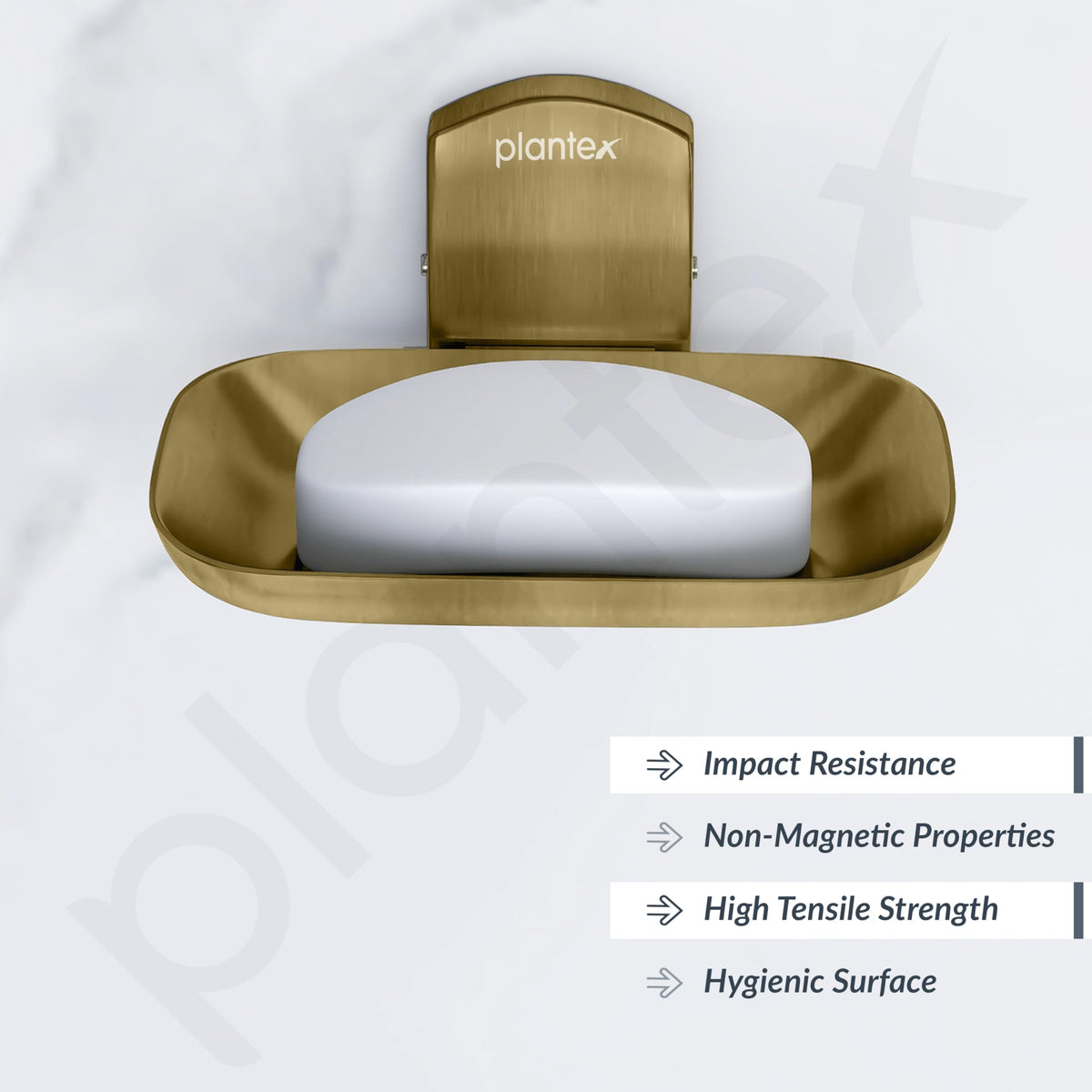Plantex 304 Grade Stainless Steel Bathroom Soap Holder/Soap Stand for Washbasin/Soap Dish/Bathroom Accessories - Parv (Brass Antique)-2