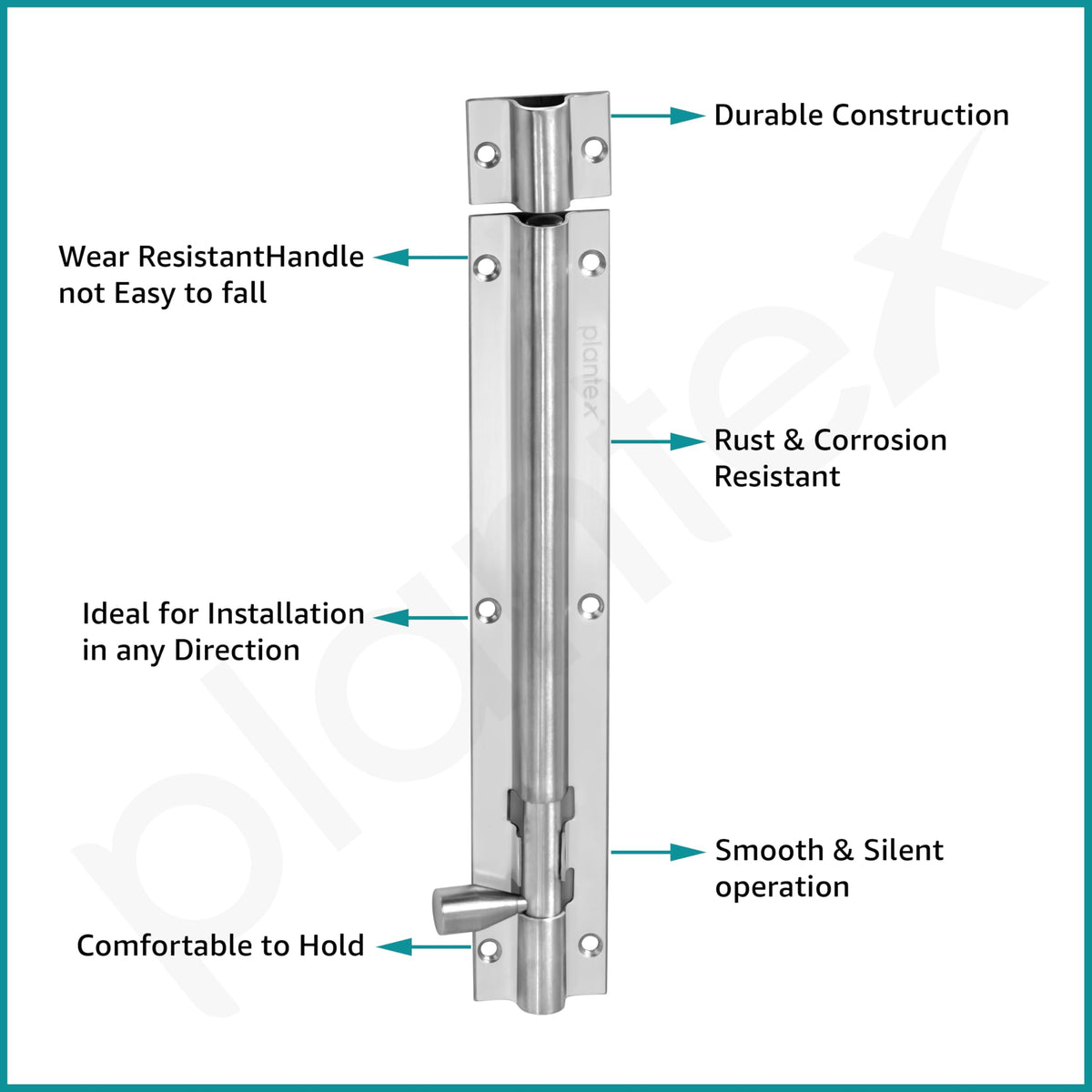 Plantex Stainless Steel Tower Bolt/Tower Bolt for Home,Offices Doors and Windows/Tower Bolt for Main Door/Door Latch/Kundi/Chitakini/Door Latch for Windows - Pack of 8 (Matt Finish, 8 inch)-4