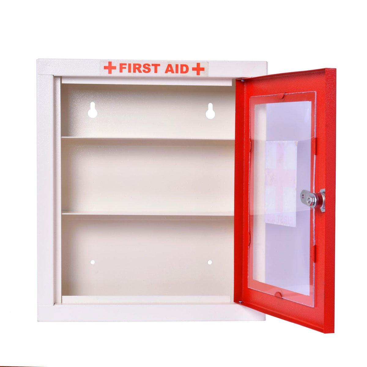 Plantex Metal First Aid Box/Emergency Medical Kit for Medicine Storage/Multi Compartment First Aid Kit Box for Home, School, Office with Key Lock - Pack of 10 - (Red & Ivory)