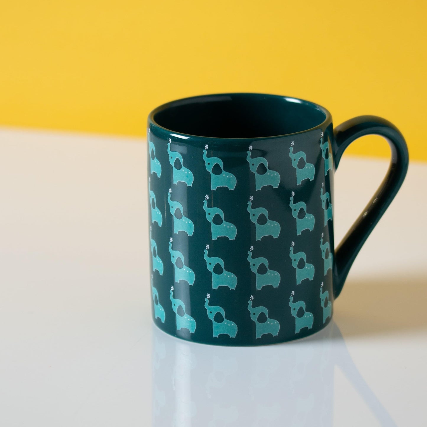 Clay Craft Fine Ceramic Milk/Coffee Mug - 350 ml Each- Set of 2 (Inhale Exhale)